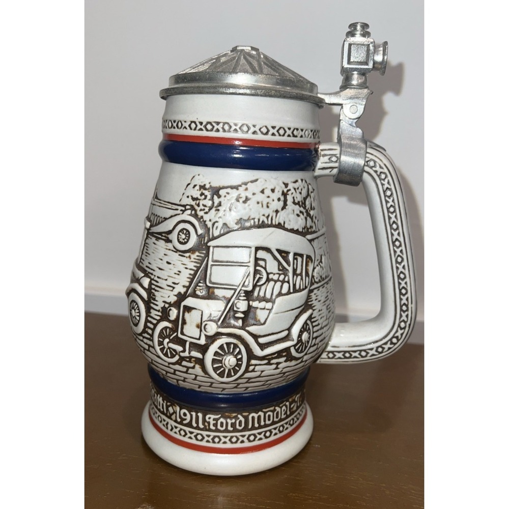 Avon 1979 Ceramarte Beer Stein 1910 Stanley Steamer 1911‎ Ford Model-T 1936 MG